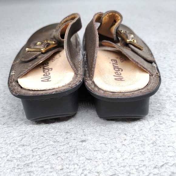 Alegria Classic Clog Sandal Women EU 36 / US 6 Bronze Metallic Leather ALG-201 - Picture 8 of 16